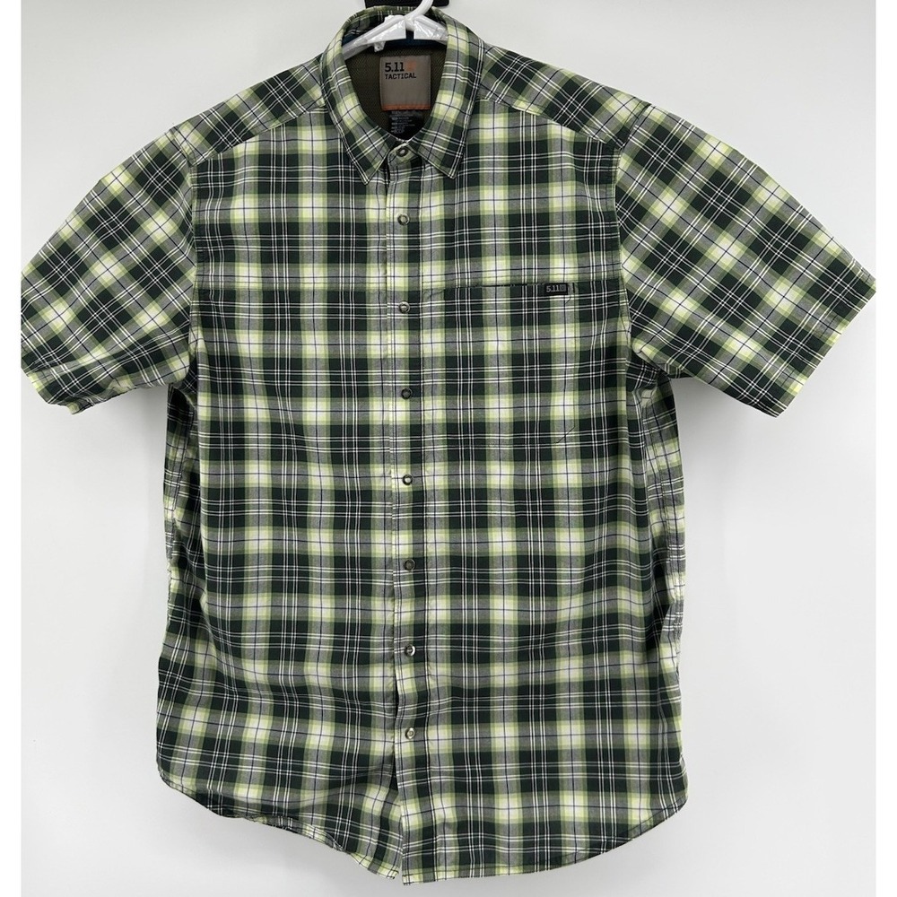 5.11 Tactical Short Sleeve Button Down Shirt Green Men's Size‎ Medium